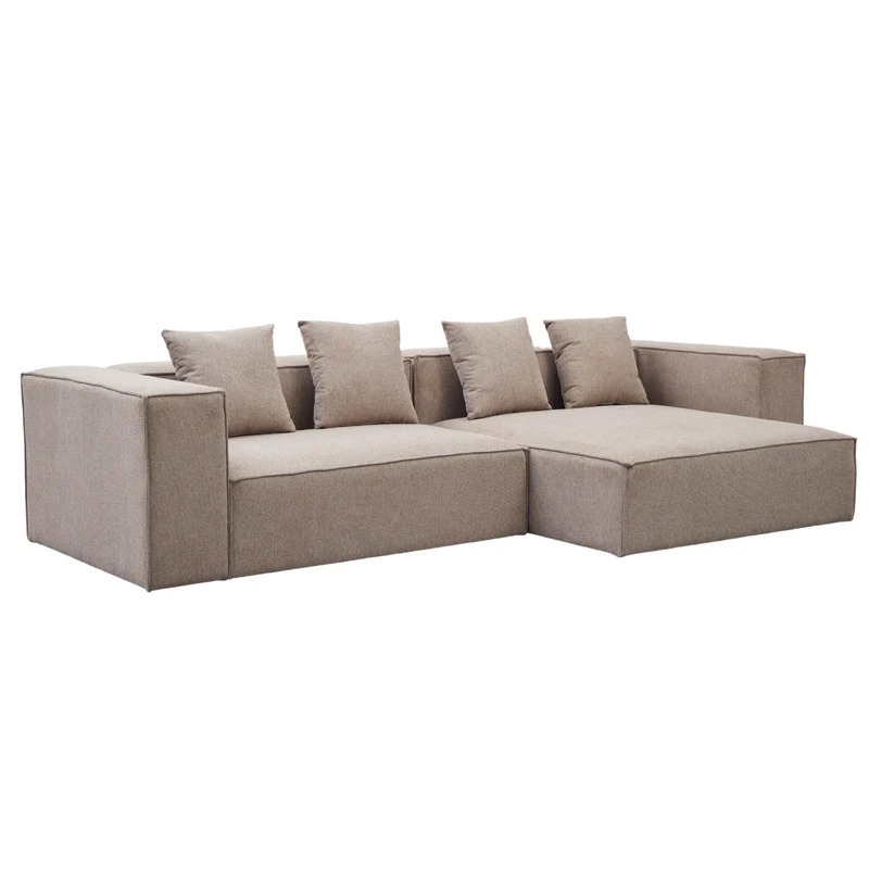 Hailey – Rechtsseitiges Chaiselongue-Modulsofa sand mit 2 Modulen L: 294 x T: 148 x H: 65 cm