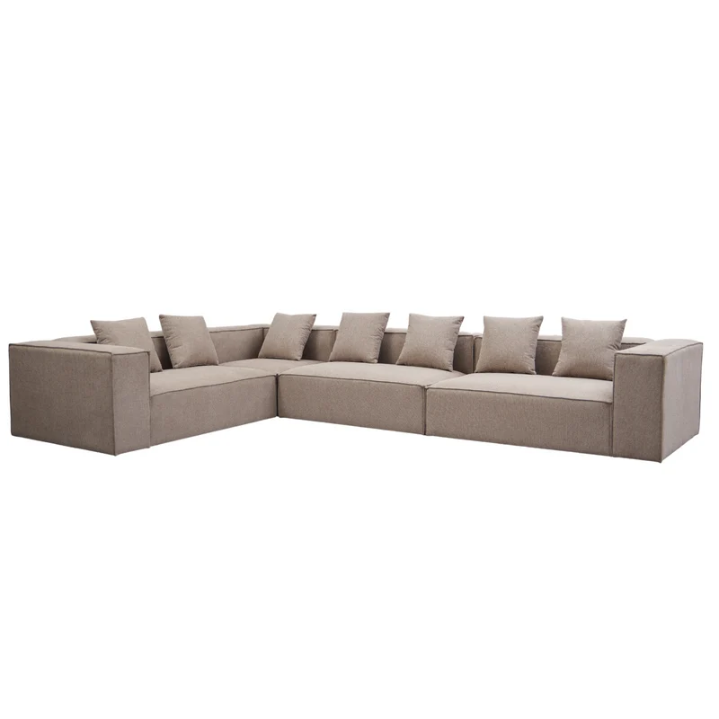 Hailey – Ecksofa Modulsofa in Sand mit 4 Modulen (Aufstellung 1) L: 368 x T: 247 x H: 65 cm