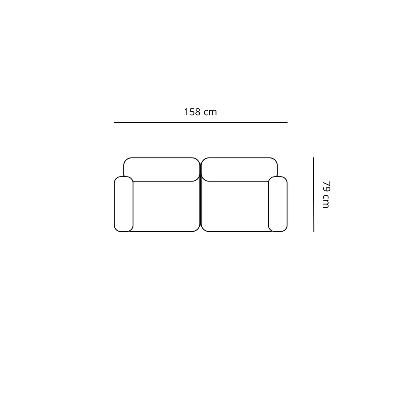 Emilia Modulsofa in Sand, 2 Module L: 158 x T: 79 x H: 72 cm