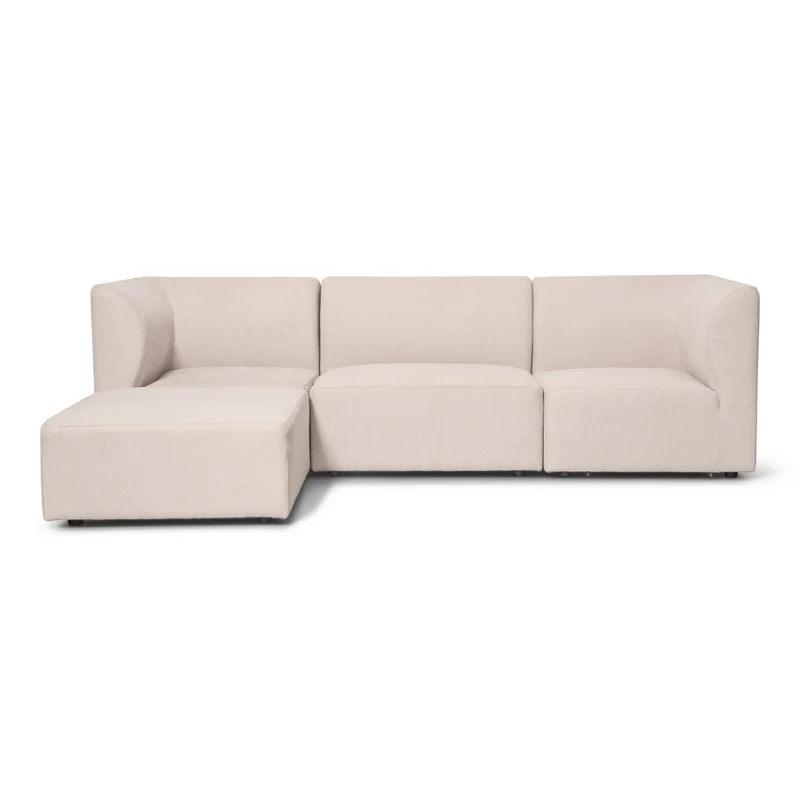 Emilia Modulsofa in Beige, 3 Module mit rechter und linker Chaiselongue L: 243 x T: 158 x H: 72 cm
