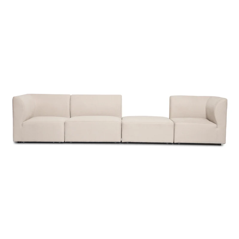 Emilia Modulsofa in Beige, 3 Module mit rechter und linker Chaiselongue L: 243 x T: 158 x H: 72 cm