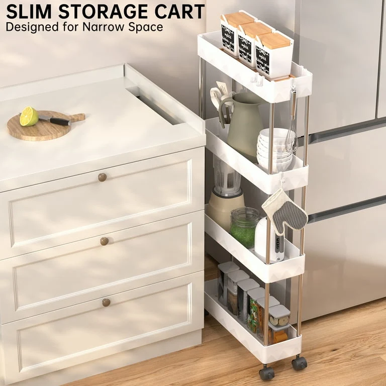 Slim Movable Storage Trolley