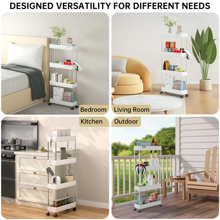 Slim Movable Storage Trolley