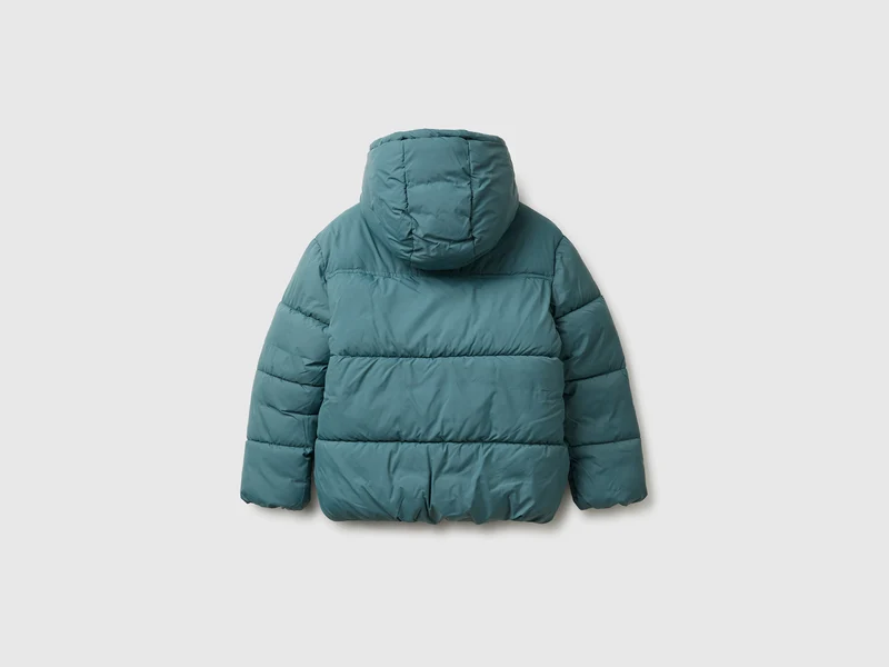 Wattierte Jacke mit Teddybär-Innenseite
