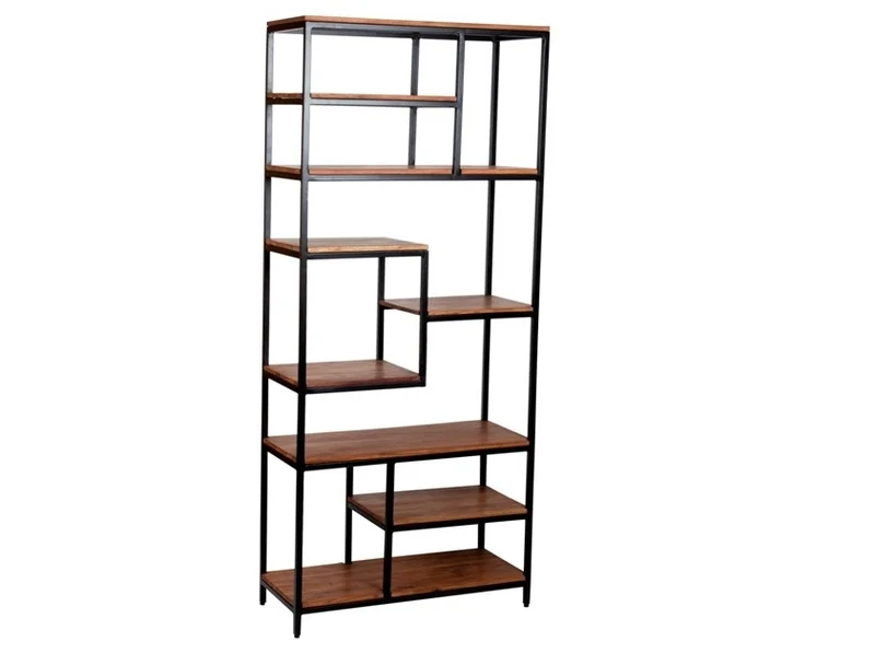 Bücherregal Akazie massiv / Metallrahmen Industrialstyle - Niehoff