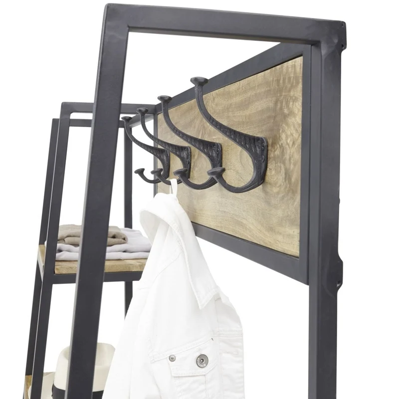 Garderobe Mangoholz / Metall - Layou