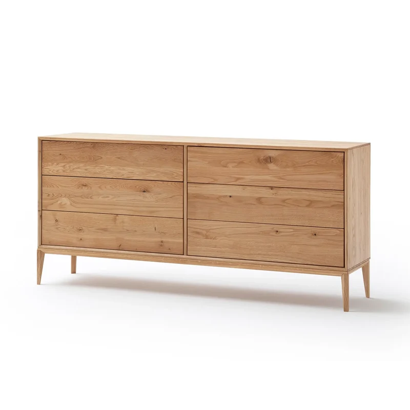 Sideboard mit Schubkästen Wildeiche bianco massiv – Cube iT