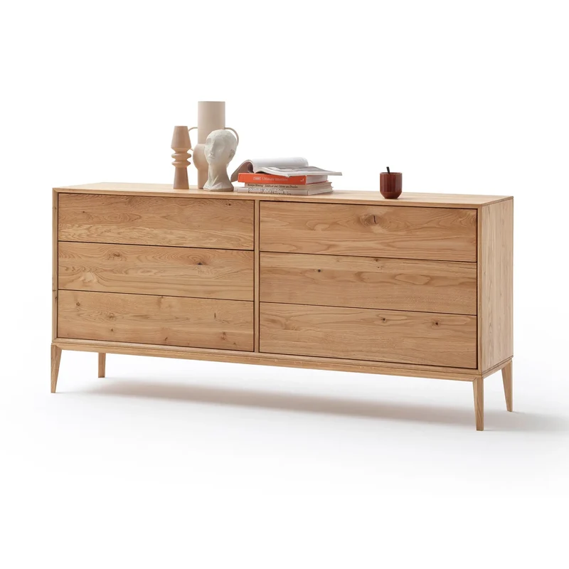 Sideboard mit Schubkästen Wildeiche bianco massiv – Cube iT