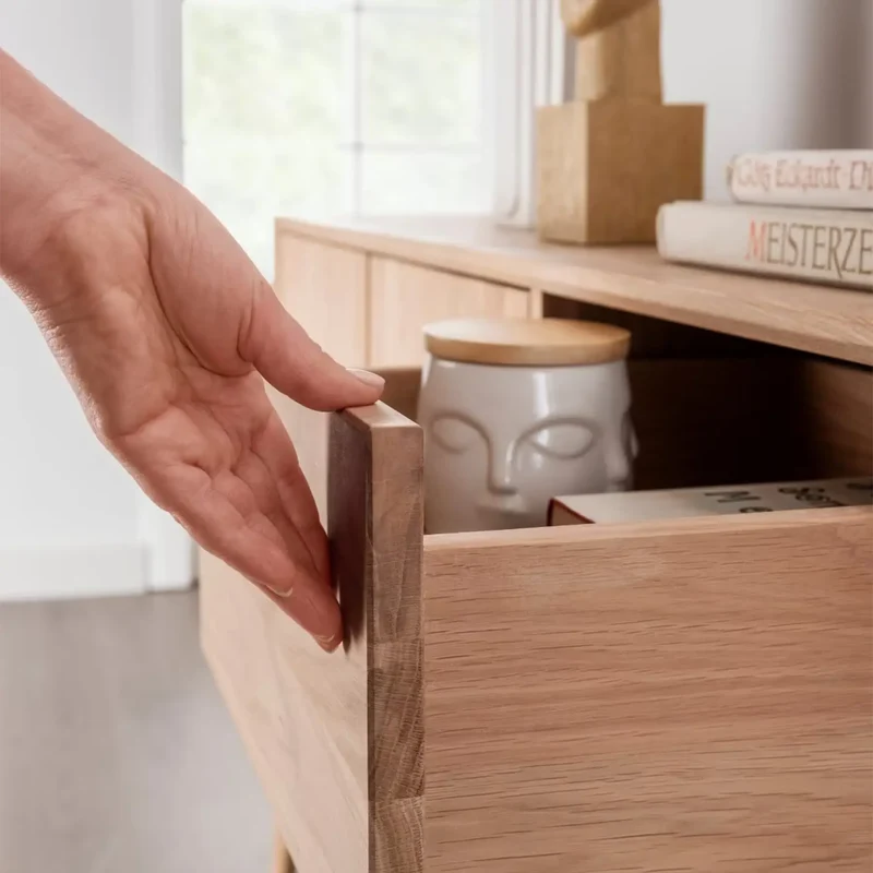 Sideboard mit Schubkästen Wildeiche bianco massiv – Cube iT