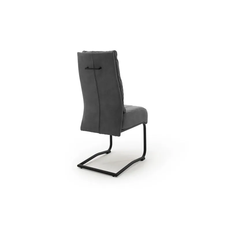 Freischwinger 2er-Set Mircofaser / Metallgestell schwarz - Azul