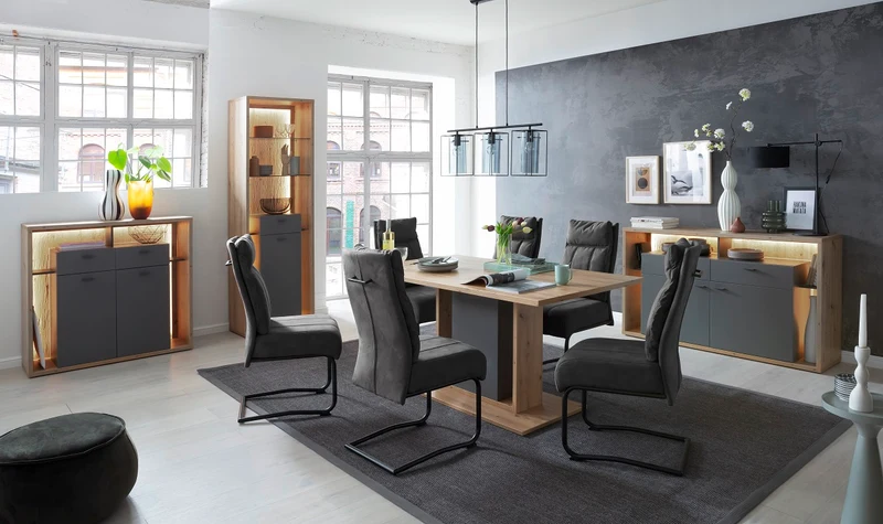 Freischwinger 2er-Set Mircofaser / Metallgestell schwarz - Azul