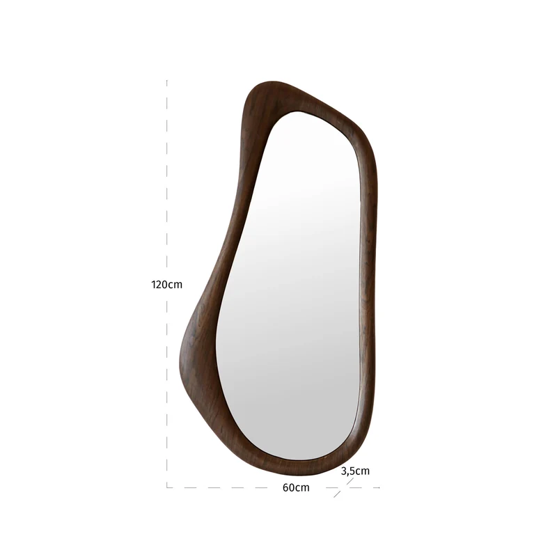 Spiegel Briar Braun – Wandspiegel 120x60 cm mit Furnierrahmen