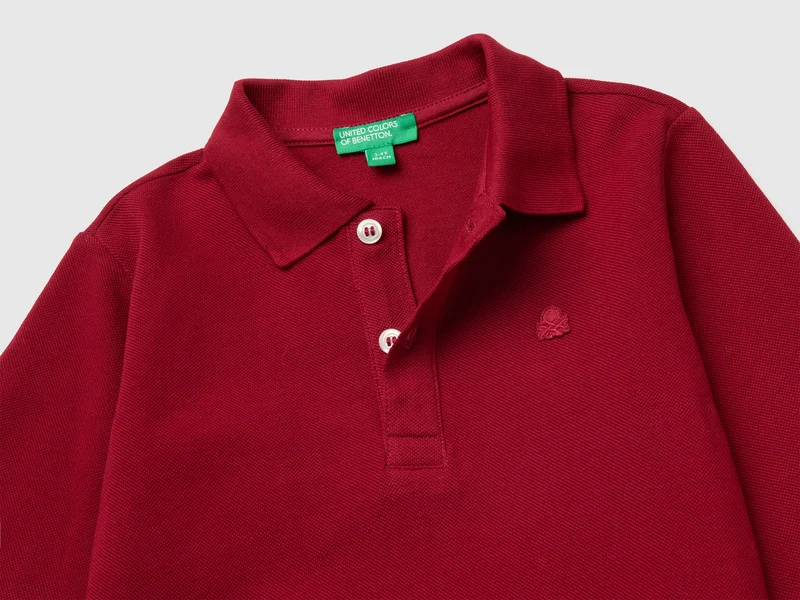 Langarm-Poloshirt aus 100 % Bio-Baumwolle