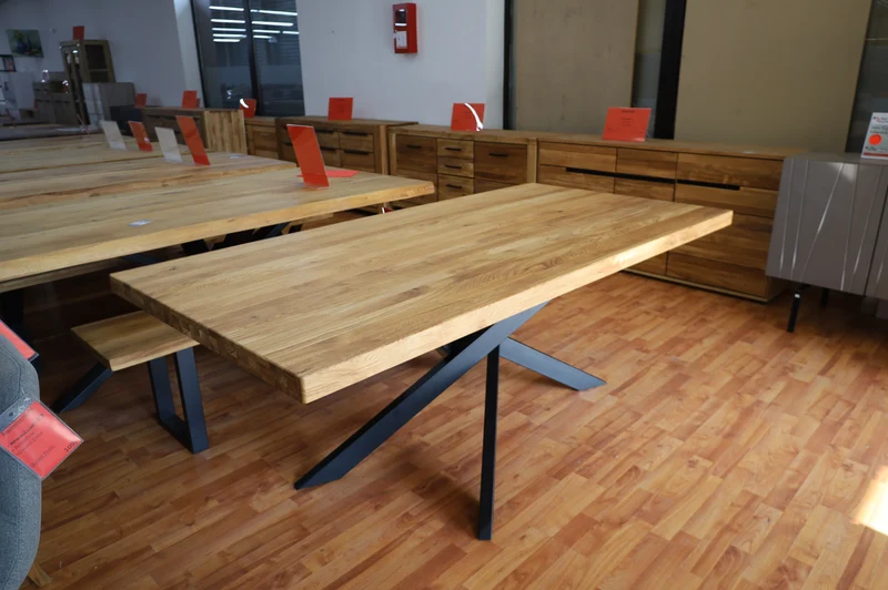 Esstisch Tisch + Massivholz Eiche +Spider Gestell