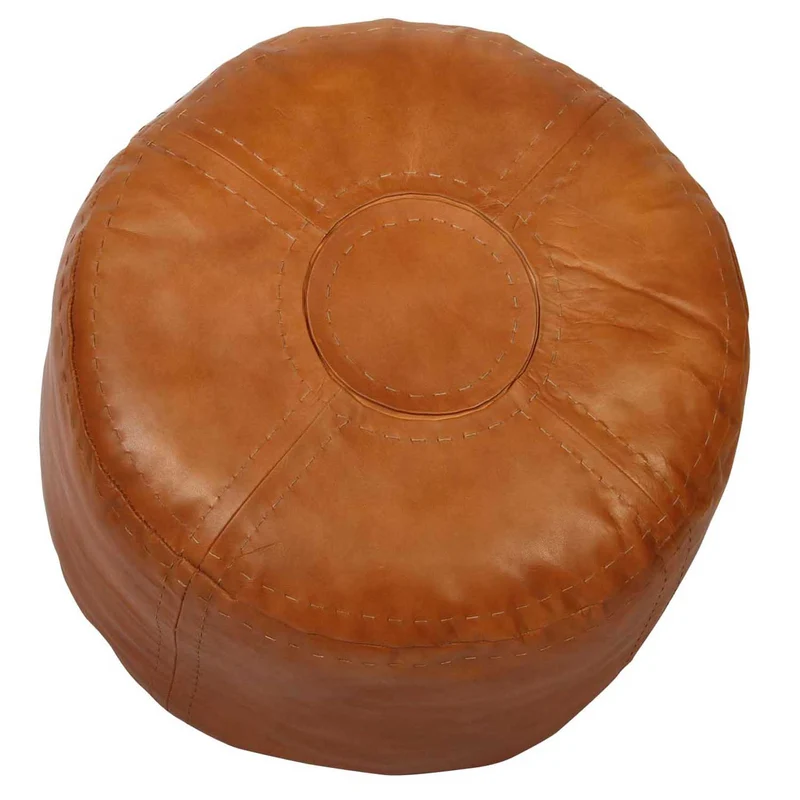 Marokkanisches Leder Sitzkissen Rbati Orange