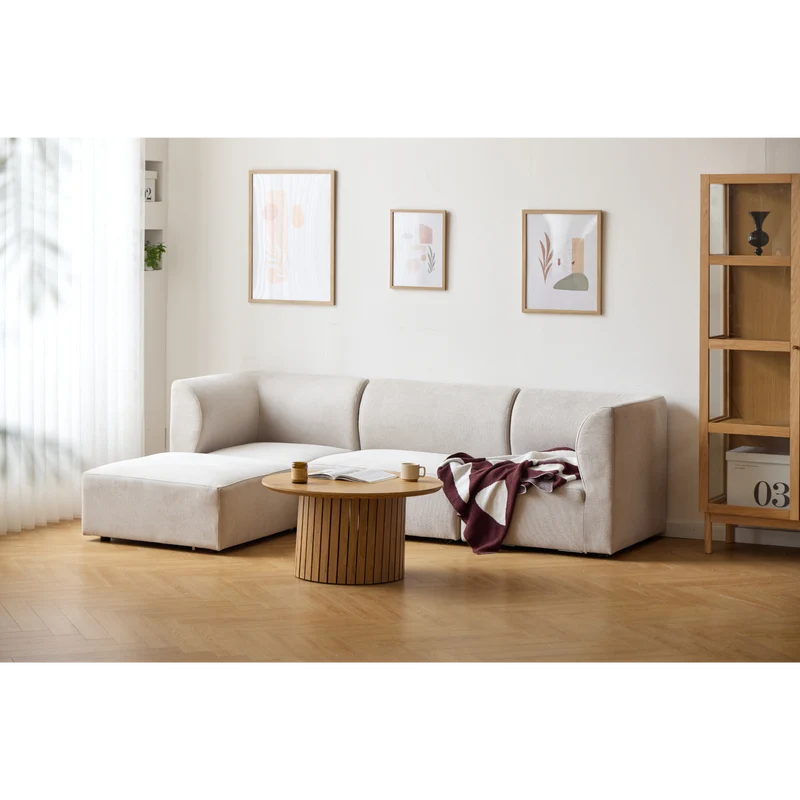 Emilia Modulsofa in Beige, 4 Module L: 328 x T: 79 x H: 72 cm