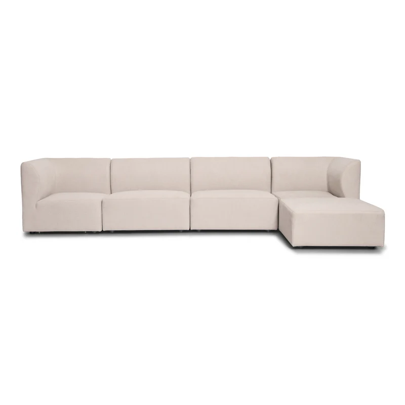 Emilia Modulsofa in Beige, 4 Module mit rechter und linker Chaiselongue L: 328 x T: 158 x H: 72 cm