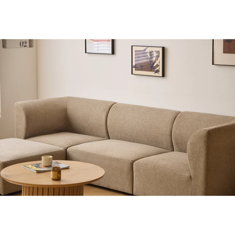 Emilia Modulsofa in Sand, 4 Module L: 328 x T: 79 x H: 72 cm