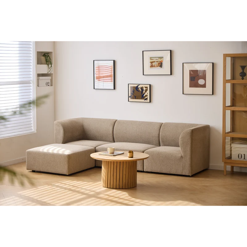 Emilia Modulsofa in Sand, 3 Module L: 243 x T: 79 x H: 72 cm