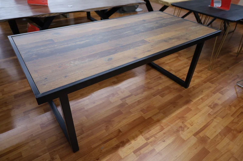 Esstisch Tisch + Holz Optik + Metall Rahmen + NEU auf Lager