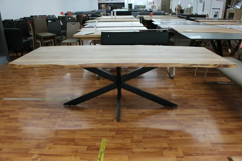 Esstisch + Massivholz Akazie + Baumkante + Spider Gestelle 180x90cm