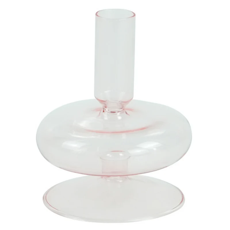 Elly Glas-Kerzenhalter rosa 12 cm