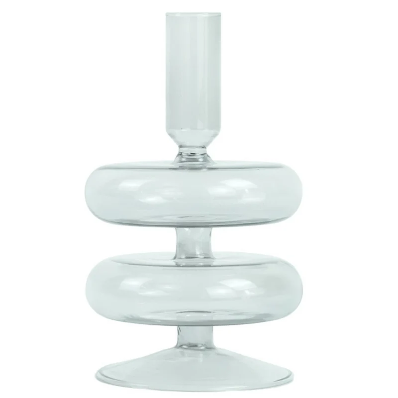 Fairy Glas-Kerzenhalter grau 15 cm