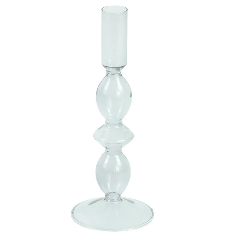 Cora Glas-Kerzenhalter grau 20 cm