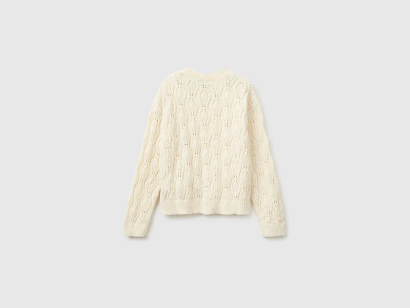 Chenille-Pullover mit Rundhalsausschnitt