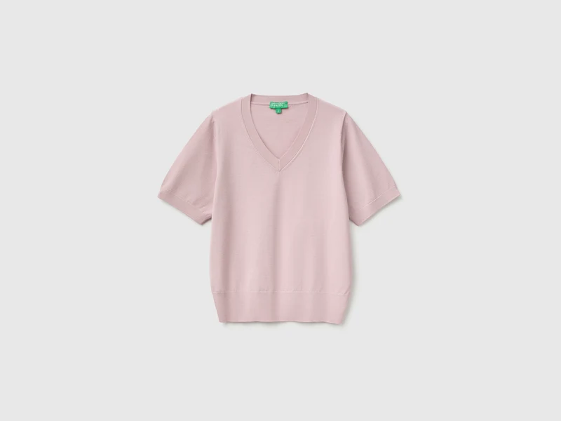 Kurzärmeliger Trikotpullover