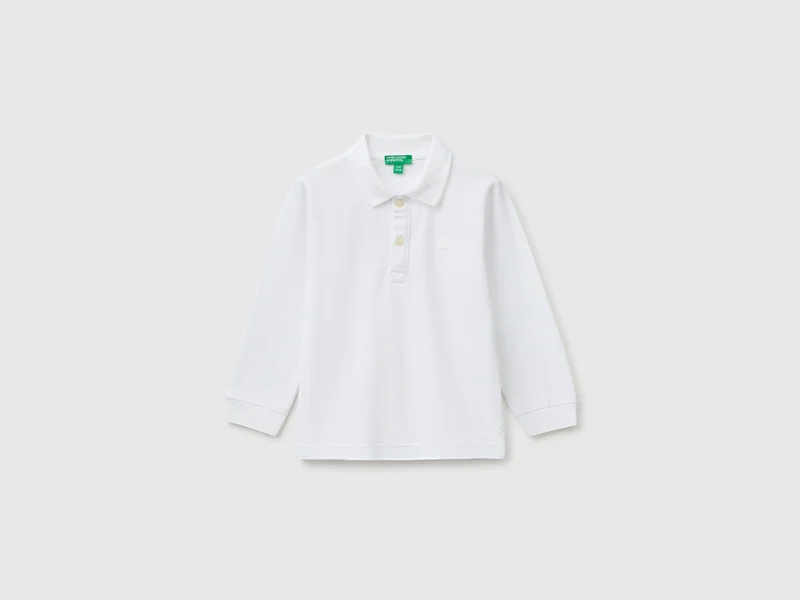 Langarm-Poloshirt aus 100 % Bio-Baumwolle