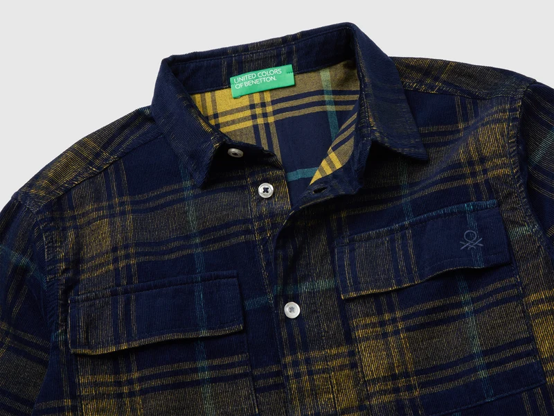 Tartan-Hemd aus Samt