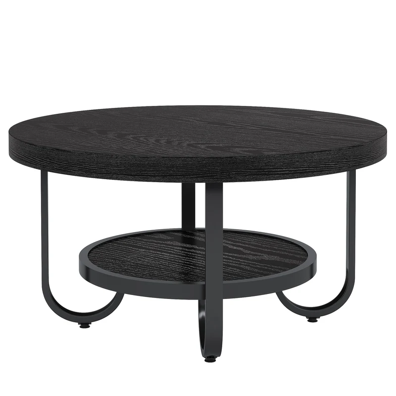 79 cm Couchtisch, 2-stufiger Mitteltisch, Cocktail-Teetisch mit Ablagen