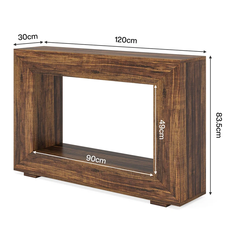 Konsolentisch im Landhausstil, 120 cm Sofatisch aus Holz für den Eingangsbereich mit Stauraum
