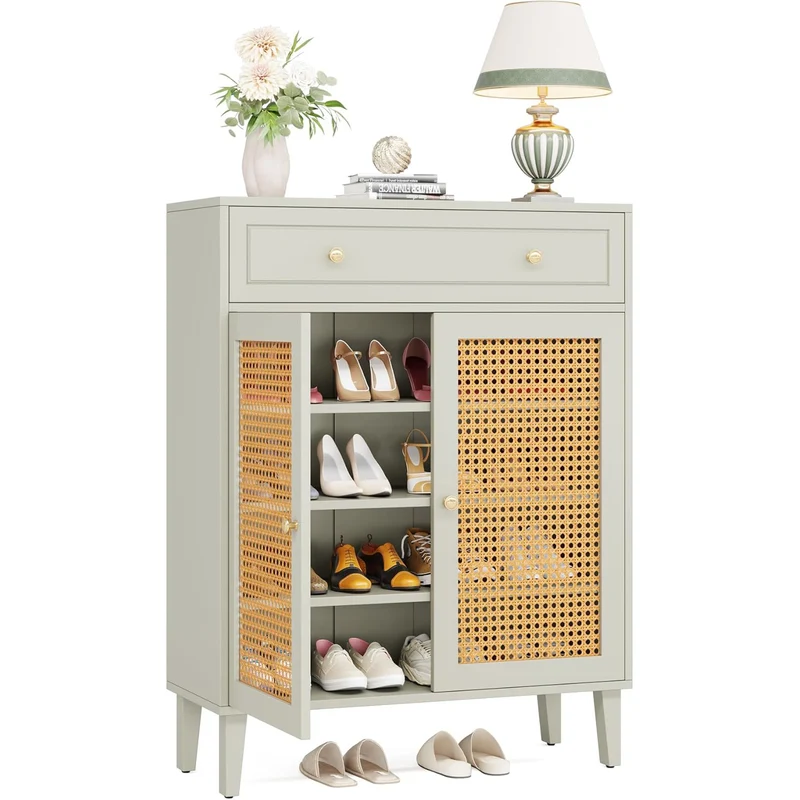 Schuhschrank mit Türen und Schubladen, für Flur, Wohnzimmer, Schlafzimmer