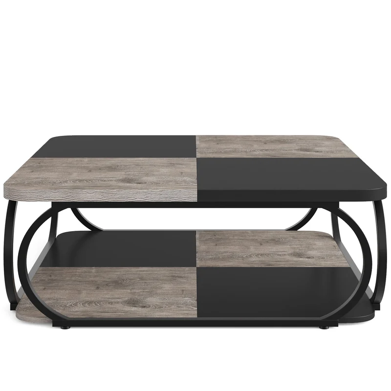 100 cm Quadratisch Couchtisch aus Holzwerkstoff Niedrig Wohnzimmertisch