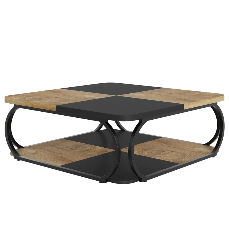 100 cm Quadratisch Couchtisch aus Holzwerkstoff Niedrig Wohnzimmertisch