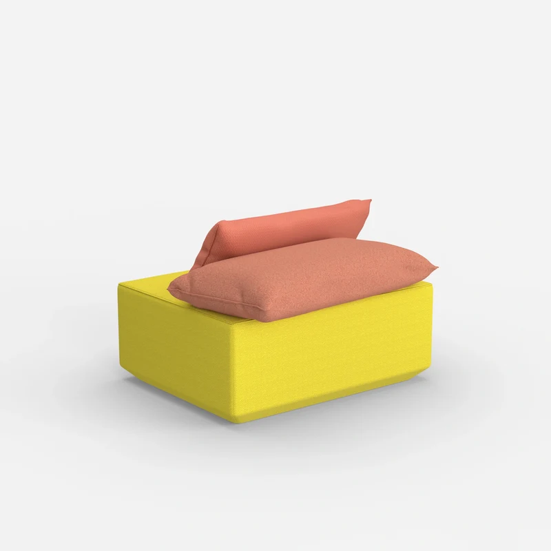 Moderner gelber Pouf