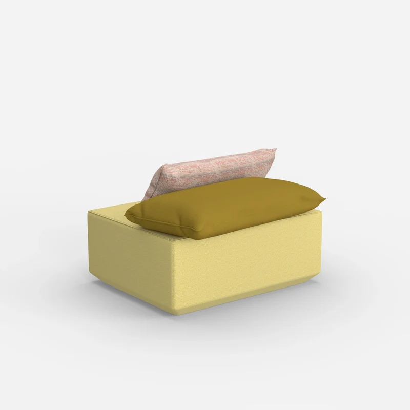 Moderner gelber Pouf