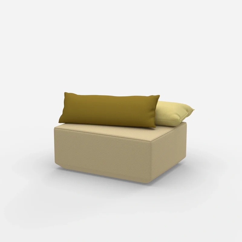 Moderner gelber Pouf
