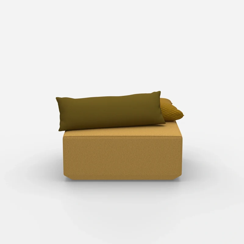 Moderner gelber Pouf