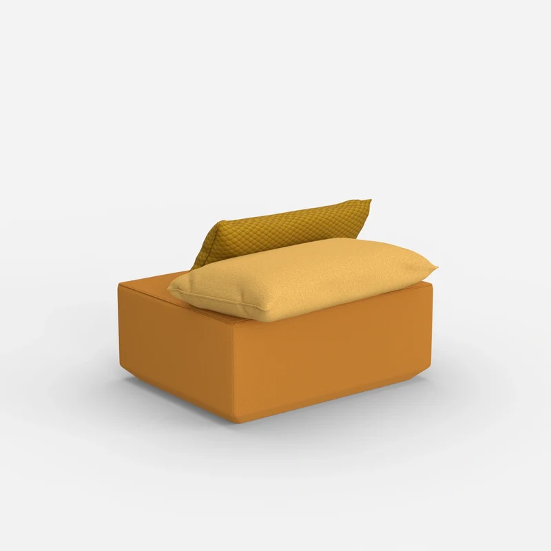 Moderner gelber Pouf