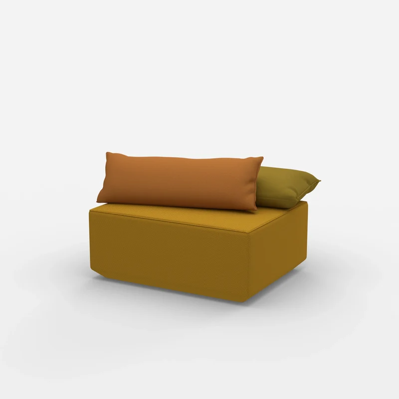 Moderner gelber Pouf