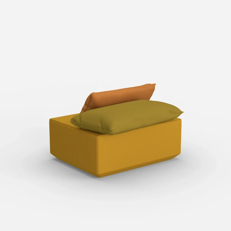 Moderner gelber Pouf