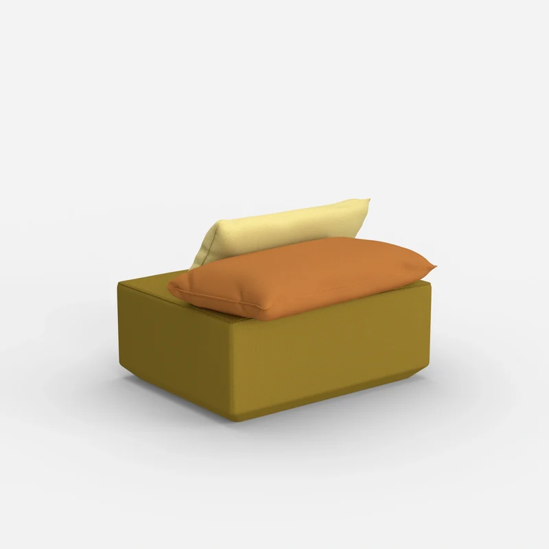 Moderner gelber Pouf