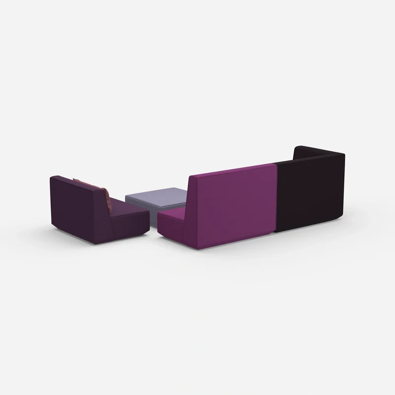Dreisitzer Sofa mit Sessel und hoher Rückenlehne