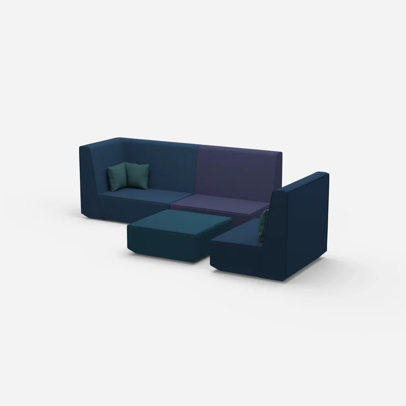 Dreisitzer Sofa mit Sessel