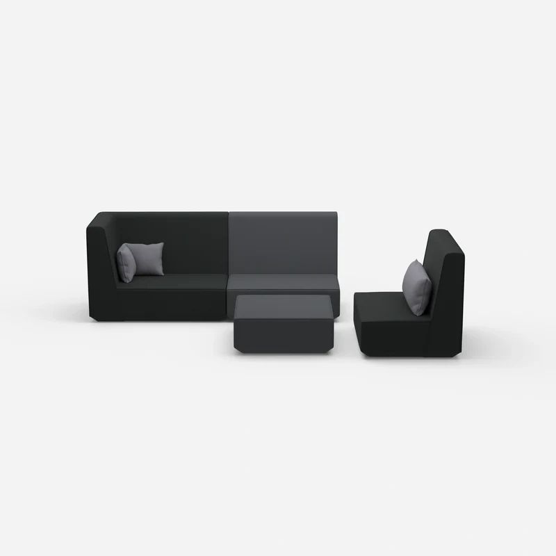 Dreisitzer Sofa mit Sessel