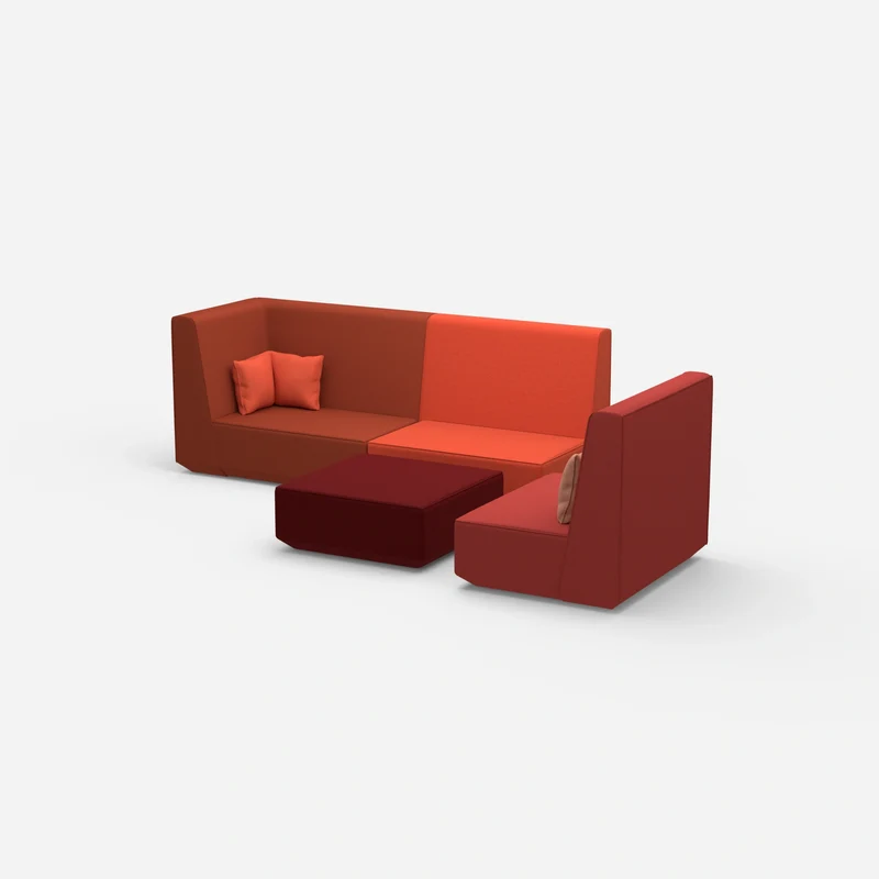 Dreisitzer Sofa mit Sessel