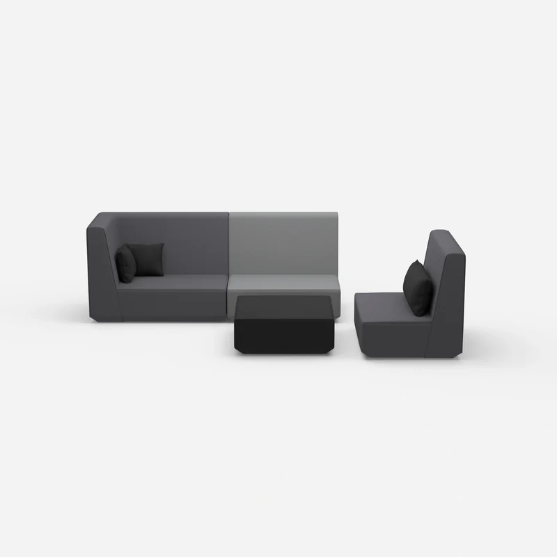 Dreisitzer Sofa mit Sessel